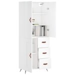 vidaXL Buffet haut Blanc 69 5x34x180 cm Bois d'ingénierie