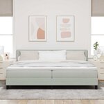 vidaXL Lit à ressort LED avec matelas Gris clair 200 x 200 cm Velours