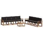 vidaXL Ensemble de canapés d'extérieur 9 pc Naturel et Noir