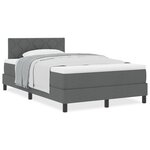 vidaXL Lit à ressort avec matelas gris foncé 120x190 cm tissu