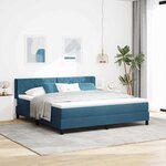 vidaXL Lit à ressorts avec matelas Bleu foncé 200 x 180 cm Polyester