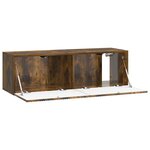 vidaXL Meuble TV mural 98 x 31 x 30 cm Chêne fumé Bois d'ingénierie