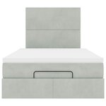 vidaXL Cadre de lit ottoman avec matelas gris clair 120x190 cm velours