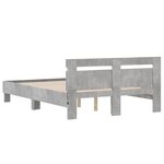 vidaXL Cadre de lit avec LED sans matelas gris béton 120x200 cm