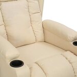 vidaXL Fauteuil de massage Crème Tissu