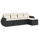 vidaXL Salon de jardin 5 Pièces avec coussins noir résine tressée