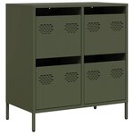 vidaXL Buffet vert olive 68x39x73 5 cm acier laminé à froid