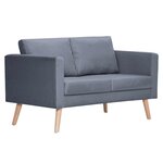 vidaXL Canapé à 2 places Tissu Gris foncé