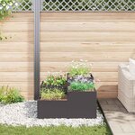 vidaXL Cache-pot de jardin Noir 80 x 80 x 48 cm Acier