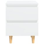 vidaXL Tables de chevet pieds en pin 2 Pièces blanc brillant 40x35x50 cm
