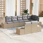 vidaXL Ensemble de canapé de jardin 8 Pièces beige et gris clair