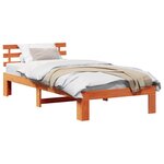 vidaXL Cadre de lit avec tête de lit Brun cire 75 x 190 cm Pin massif