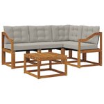 vidaXL Ensemble de canapés d'extérieur 5 pc Gris Naturel et Clair