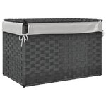 vidaXL Panier à linge avec couvercle gris 55 5x35x34 cm résine tressée