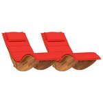 vidaXL Transat avec coussin 2 Pièces Marron Bois d'Acacia Massif