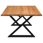vidaXL Table à manger avec bord naturel 240x120x74cm bois massif chêne