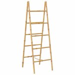 vidaXL Porte-serviette double avec 5 barreaux Bambou 50 x 160 cm