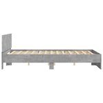vidaXL Cadre de lit avec tête de lit et LED gris béton 150x200 cm