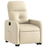 vidaXL Fauteuil inclinable électrique crème tissu