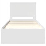 vidaXL Cadre de lit avec tête de lit Blanc 100 x 200 cm Pin massif