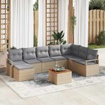 vidaXL Ensemble de canapé de jardin 8 Pièces beige et gris clair