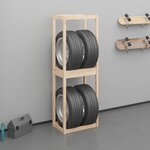 vidaXL Porte-pneus 63x40x180 cm Bois de pin massif