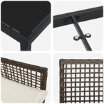 vidaXL Ensemble de salle à manger de jardin de 7 pièces avec coussins Marron Poly Rotin
