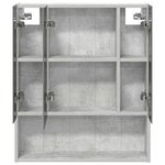 vidaXL Armoire Miroir de Salle de Bain Gris béton 60 x 14.5 x 70 cm