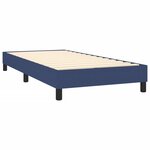 vidaXL Sommier à lattes de lit avec matelas Bleu 100x200 cm Tissu