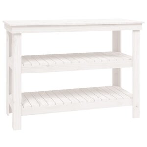 vidaXL Banc de travail Blanc 110 5x50x80 cm Bois de pin massif
