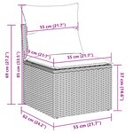 Ensemble de canapé de jardin vidaXL 10 pièces avec coussins gris poly rattan acacia
