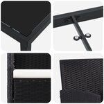 vidaXL Ensemble de Salle à Manger de Jardin de 9 Pièces avec Coussins Noir Poly Rattan