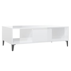 vidaXL Table basse blanc brillant 103 5x60x35 cm bois d'ingénierie