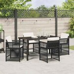 vidaXL Ensemble de salle à manger pour jardin 5 Pièces Noir polyrotin