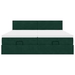 vidaXL Cadre de lit ottoman avec matelas vert foncé 160x200 cm velours