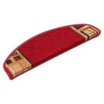 vidaXL Tapis d'escalier autoadhésifs 10 Pièces 65x21x4 cm Rouge