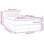 vidaXL Sommier à lattes de lit avec matelas et LED rose 120x220 cm velours