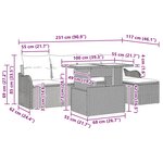 vidaXL Ensemble de canapé de jardin 6 Pièces Beige Poly rotin