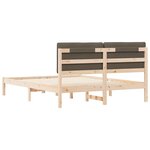 vidaXL Cadre de lit avec tête de lit rembourrée Taupe 160 x 200 cm