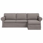 vidaXL Canapé Taupe 215 x 138 x 80 cm tissu
