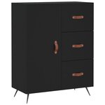 vidaXL Buffet haut Noir 69 5x34x180 cm Bois d'ingénierie
