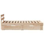 vidaXL Cadre de lit avec tiroir Marron 90 x 190 cm Bois massif en pin