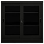 vidaXL Armoire à portes coulissantes Noir 90x40x90 cm Acier