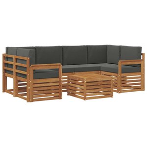 vidaXL Ensemble de canapés d'extérieur 7 Pièces Naturel et Anthracite