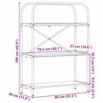 vidaXL Étagère Sonoma gris 80 x 30 x 109 cm Bois d'ingénierie