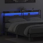 vidaXL Tête de lit avec étagère Sonoma gris 200 cm Bois d'ingénierie