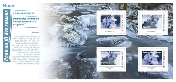 Collector 4 timbres - L'eau au fil des saisons - Hiver - Lettre Verte