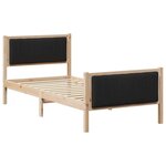 vidaXL Cadre de lit Marron et noir 90 x 200 cm Bois massif en pin