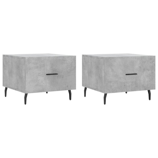 vidaXL Tables basses 2 Pièces gris béton 50x50x40 cm bois d'ingénierie