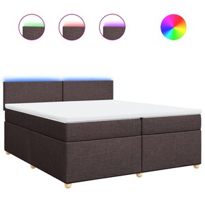 vidaXL Sommier à lattes de lit avec matelas Marron foncé 200x200 cm